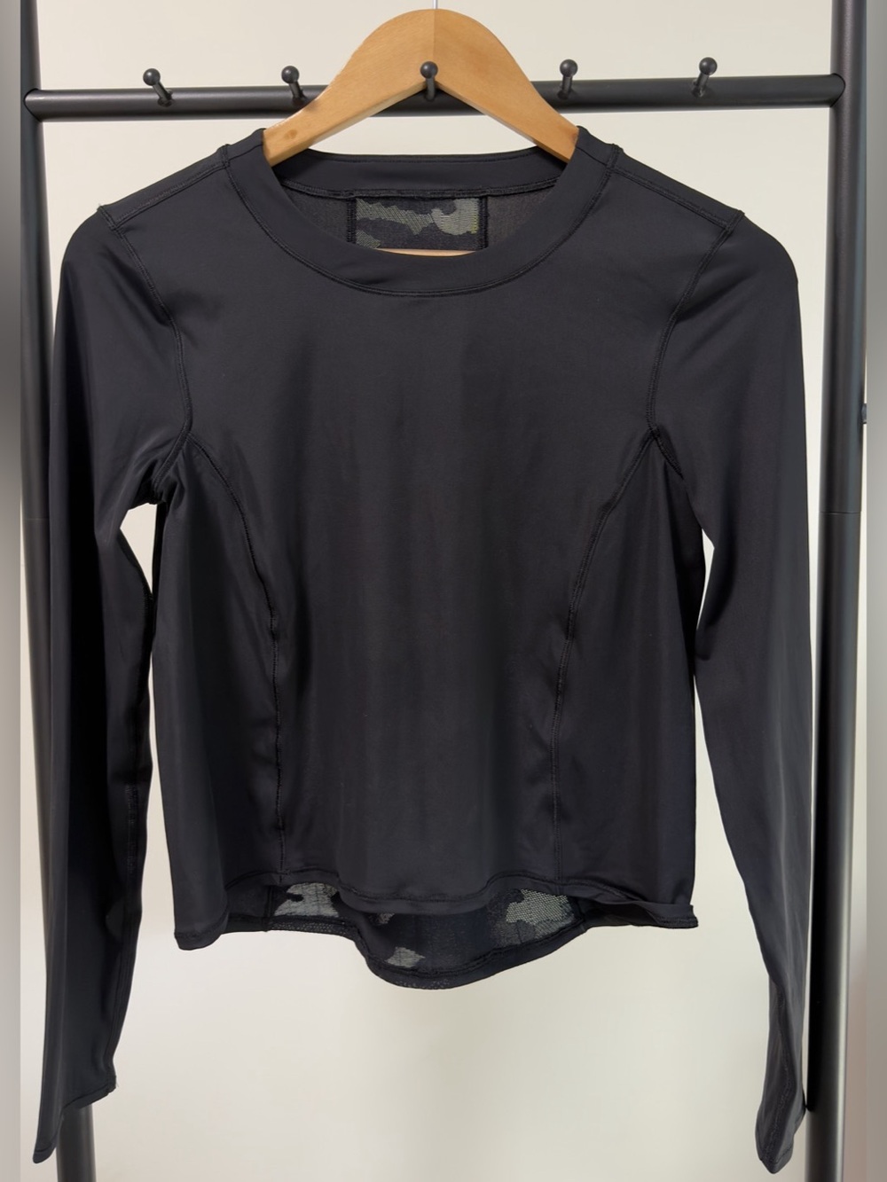 lululemon Ventilated Mesh-Back Running Long Sleeve Shirt Black Athletic Top 6